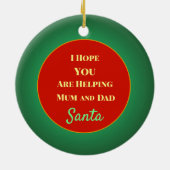 "Frohe Weihnachten von Santa" Bribe Xmas Ornament (Hinten)