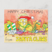 Frohe Weihnachten von Santa Claws Postkarte (Vorderseite)