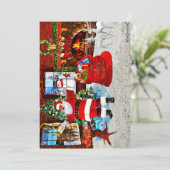 Frohe Weihnachten von Santa Dankeskarte (Stehend Vorderseite)