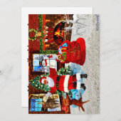 Frohe Weihnachten von Santa Dankeskarte (Vorne/Hinten)