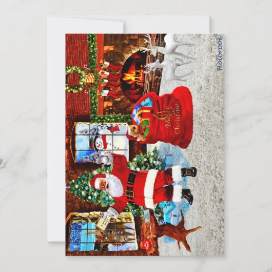 Frohe Weihnachten von Santa Dankeskarte (Vorderseite)