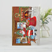 Frohe Weihnachten von Santa Einladung (Stehend Vorderseite)