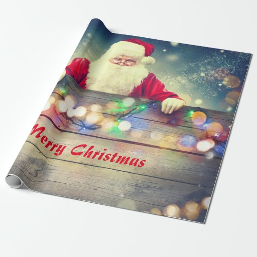 Frohe Weihnachten von Santa Geschenkpapier (Ungerollt)