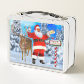 Frohe Weihnachten von Santa Metall Brotdose (Rückseite)
