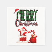 Frohe Weihnachten von Santa - Papiertuch Serviette (Vorderseite)