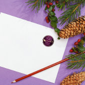 Frohe Weihnachten von Santa Reindeer Sleight Lila Runder Aufkleber