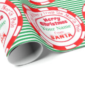 Frohe Weihnachten von Santa Special Delivery Green Geschenkpapier (Rolleneckpunkt)
