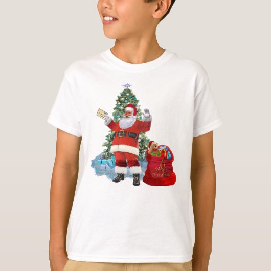 Frohe Weihnachten von Santa T-Shirt (Vorderseite)