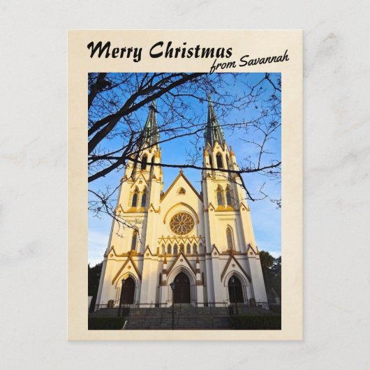 Frohe Weihnachten von Savannah Kathedrale St. John (Vorderseite)