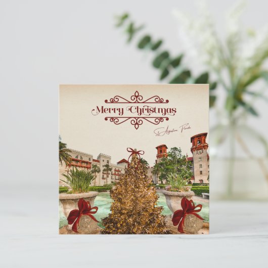 Frohe Weihnachten von St. Augustine Florida Elegan (Stehend Vorderseite)
