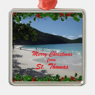 Frohe Weihnachten von St. Thomas Silbernes Ornament