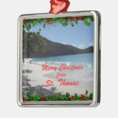 Frohe Weihnachten von St. Thomas Silbernes Ornament (Links)