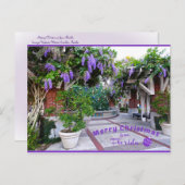 Frohe Weihnachten von Sunny Florida Purple Blumen Postkarte (Vorne/Hinten)