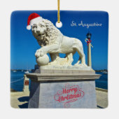 Frohe Weihnachten von Sunny St. Augustine Florida Keramikornament (Rückseite)