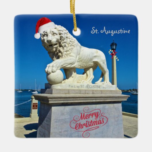 Frohe Weihnachten von Sunny St. Augustine Florida Keramikornament (Vorderseite)