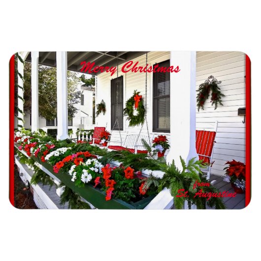 Frohe Weihnachten von Sunny St Augustine Florida Magnet (Horizontal)