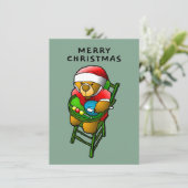 Frohe Weihnachten von Teddy Bear Card (Stehend Vorderseite)