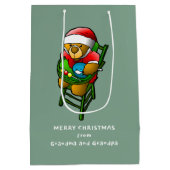 Frohe Weihnachten von Teddy Bear Mittlere Geschenktüte (Rückseite)