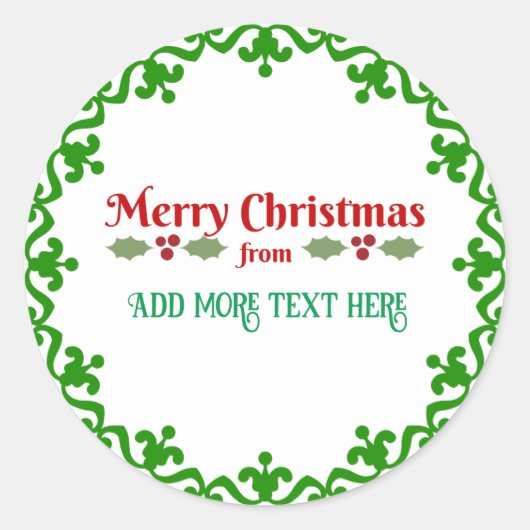 Frohe Weihnachten von TEMPLATE Runder Aufkleber (Vorderseite)