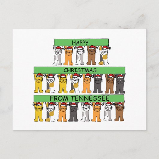 Frohe Weihnachten von Tennessee Cartoon Katzen (Vorderseite)
