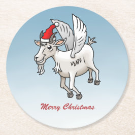 Frohe Weihnachten von The Flying Goat Runder Pappuntersetzer