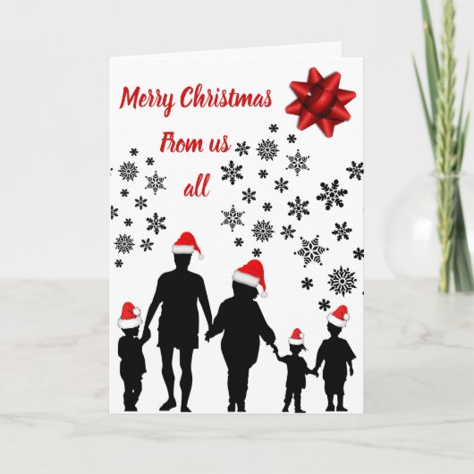 Frohe Weihnachten von uns allen Karte (Vorderseite)