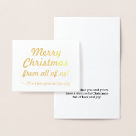 "Frohe Weihnachten von uns allen!" Karte