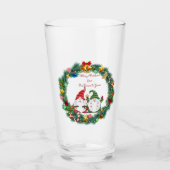 Frohe Weihnachten von "Unser Gnome" zu "Dein" auf Glas (Vorderseite)