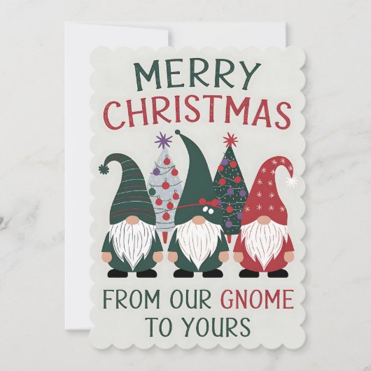 Frohe Weihnachten von unserem Gnome zu deinen Weih Einladung (Vorderseite)