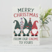 Frohe Weihnachten von unserem Gnome zu deinen Weih Einladung (Stehend Vorderseite)