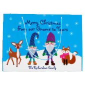 Frohe Weihnachten Von unserem Gnome zu Yours Deer  Große Geschenktüte (Rückseite)