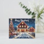 Frohe Weihnachten von unserem Haus zu deinem. Postkarte (Stehend Vorderseite)