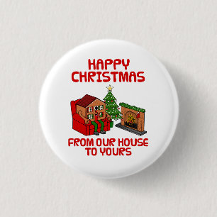 Frohe Weihnachten von unserem Haus zu Ihrem Button