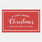 Frohe Weihnachten von unserer Familie Red Sticker (Vorderseite)