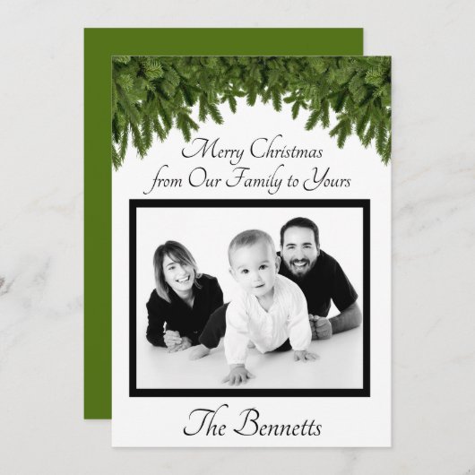 Frohe Weihnachten von unserer Familie zu eurer Kar Dankeskarte (Vorne/Hinten)