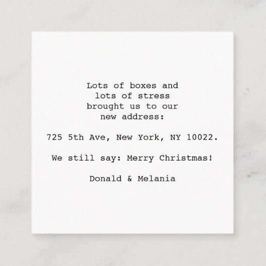 Frohe Weihnachten von unserer neuen Zuhause Begleitkarte (Rückseite)