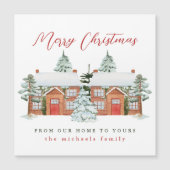 Frohe Weihnachten von unserer Zuhause bis zu Eurer Magnetkarte (Vorderseite)