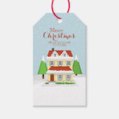 Frohe Weihnachten von unserer Zuhause zu deinen Geschenkanhänger (Vorderseite)