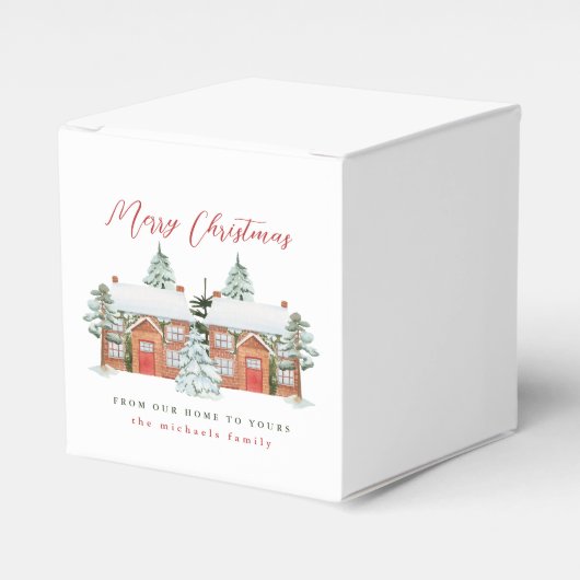 Frohe Weihnachten von unserer Zuhause zu deinen Geschenkschachtel (Vorderseite)