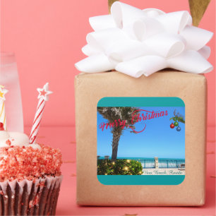 Frohe Weihnachten von Vero Beach Florida direkt am Quadratischer Aufkleber