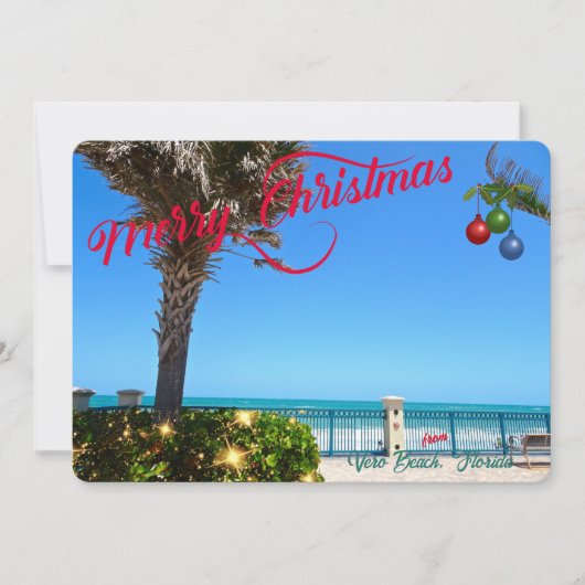Frohe Weihnachten von Vero Beach Florida Ozean (Vorderseite)