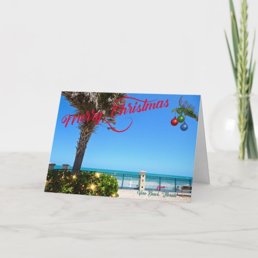 Frohe Weihnachten von Vero Beach Florida Ozean (Vorderseite)