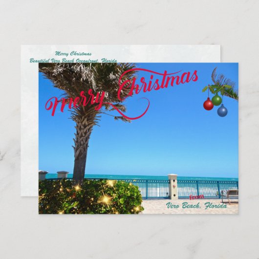 Frohe Weihnachten von Vero Beach Florida Ozean (Vorne/Hinten)