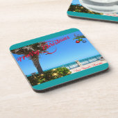 Frohe Weihnachten von Vero Beach Florida Ozean Getränkeuntersetzer (Linke Seite)
