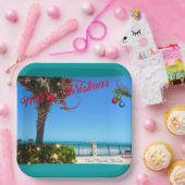 Frohe Weihnachten von Vero Beach Florida Ozean Pappteller (Party)