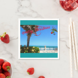 Frohe Weihnachten von Vero Beach Florida Ozean Serviette