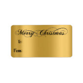 Frohe Weihnachten von zu Hand gezinktes Gold Schwa Adressaufkleber (Vorne)