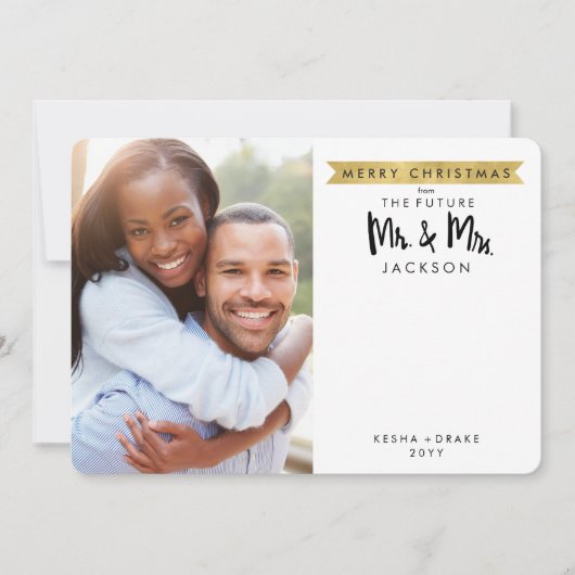 Frohe Weihnachten von zukünftigem Mr. & Mrs. Foto  (Vorderseite)