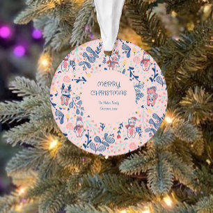 Frohe Weihnachten Wald Freunde im Winterwald Ornament