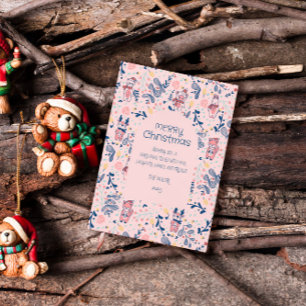 Frohe Weihnachten Wald Freunde im Winterwald  Postkarte